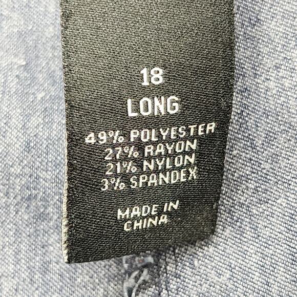 Lane Bryant Pants Womens 18 LONG Blue Mid Rise Boot Cut Stretch Office Preppy - Picture 6 of 12